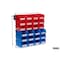 Triton Products Wall Storage Unit W/ (12) Small Red Bins, (12) Medium Blue Bins, Wall Mount Rails 3-1020RBWS - alternate 4